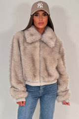 womens zara faux fur jacket styledup uk
