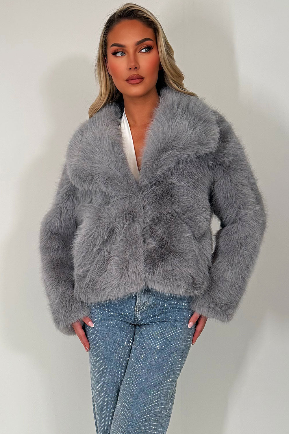 womens faux fur jacket zara uk