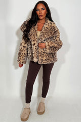 womens fur jacket leopard print styledup