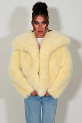 faux fur jacket for womens with collar styledup
