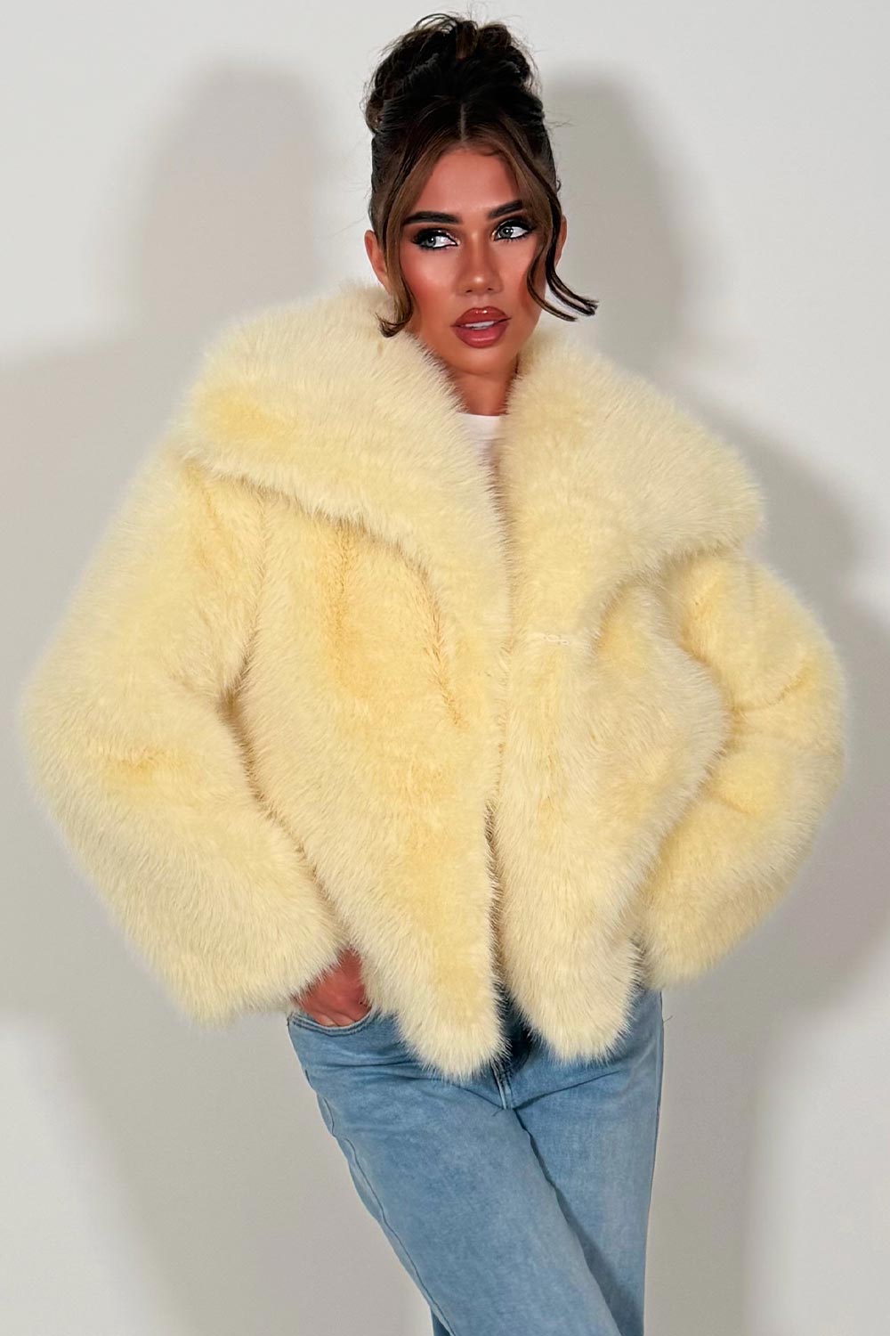 zara womens fur jacket with collars 