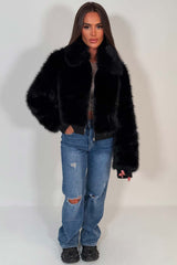 womens zara faux fur jacket styledup uk