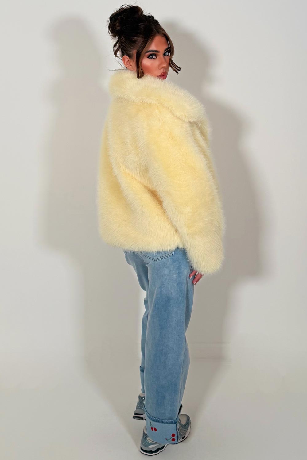 womens faux fur jacket zara uk