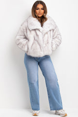 white faux fur jacket with collars styledup fashion