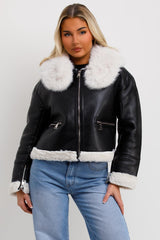 crop aviator jacket zara womens uk