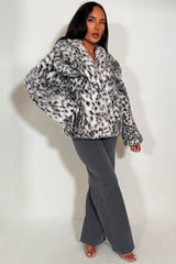 womens fur jacket leopard print styledup
