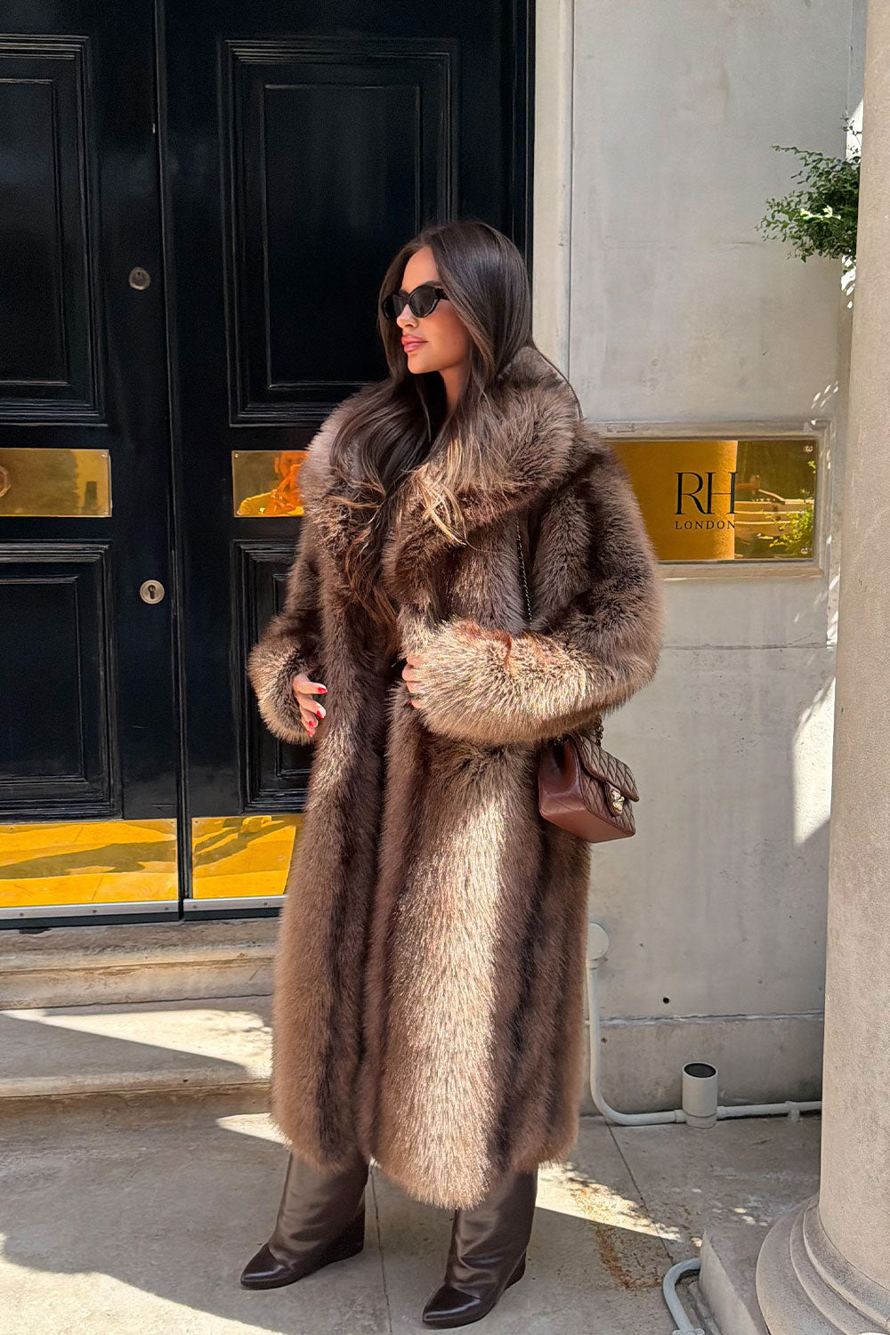 faux fur coat with collar styledup uk