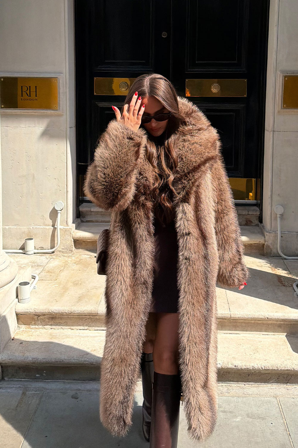 zara womens fur coat with collar styledup