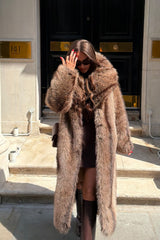 zara womens fur coat with collar styledup