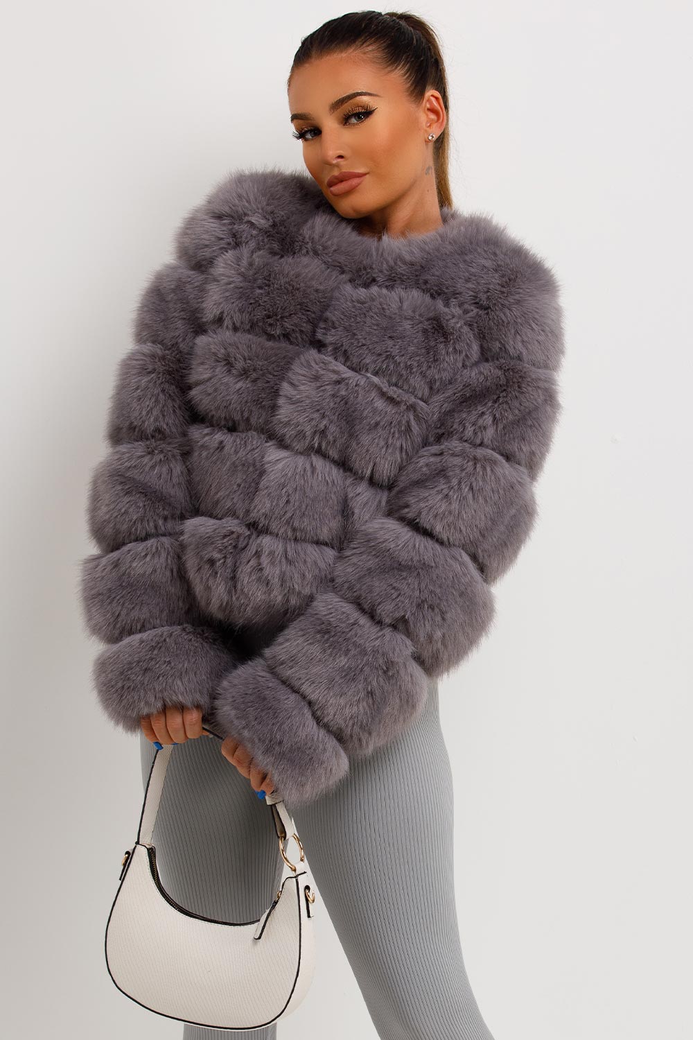 womens faux fur bubble jacket sale 