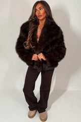 faux fur jacket for womens with collar styledup