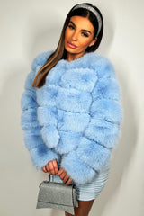 faux fur bubble coat cropped