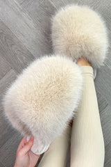 faux fur flat fluffy slippers sale uk styled up