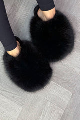 faux fur flat fluffy slippers sale uk styled up