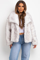 zara womens faux fur jacket white styledup