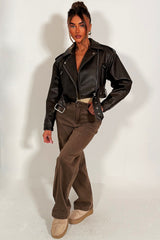 faux leather jacket with lapel collars zara womens uk