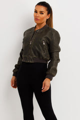 womens faux leather zara bomber jacket sale uk