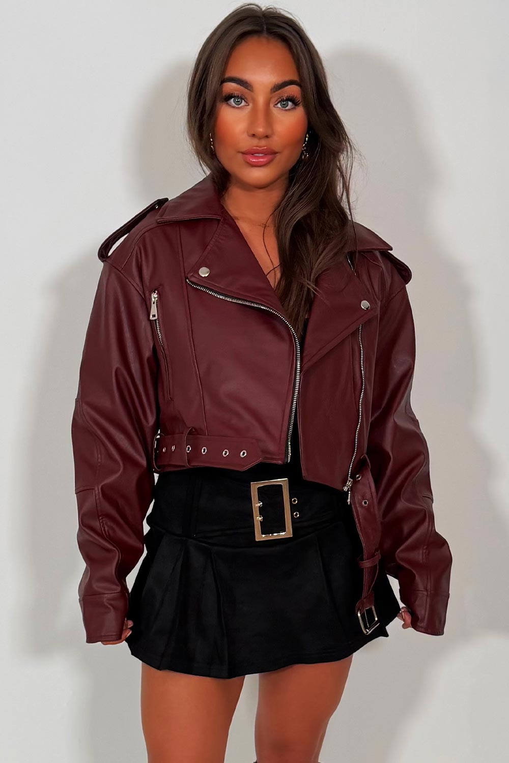 faux leather jacket with lapel collars zara womens uk