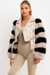 faux fur faux leather jacket styledup