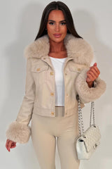 styledup faux fur faux leather jacket 