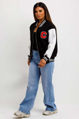 womens bomber jacket with letter c