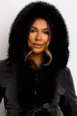 short fur jacket womens black styledup