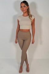 Christmas party night out outfit faux leather leggings high waist styledup