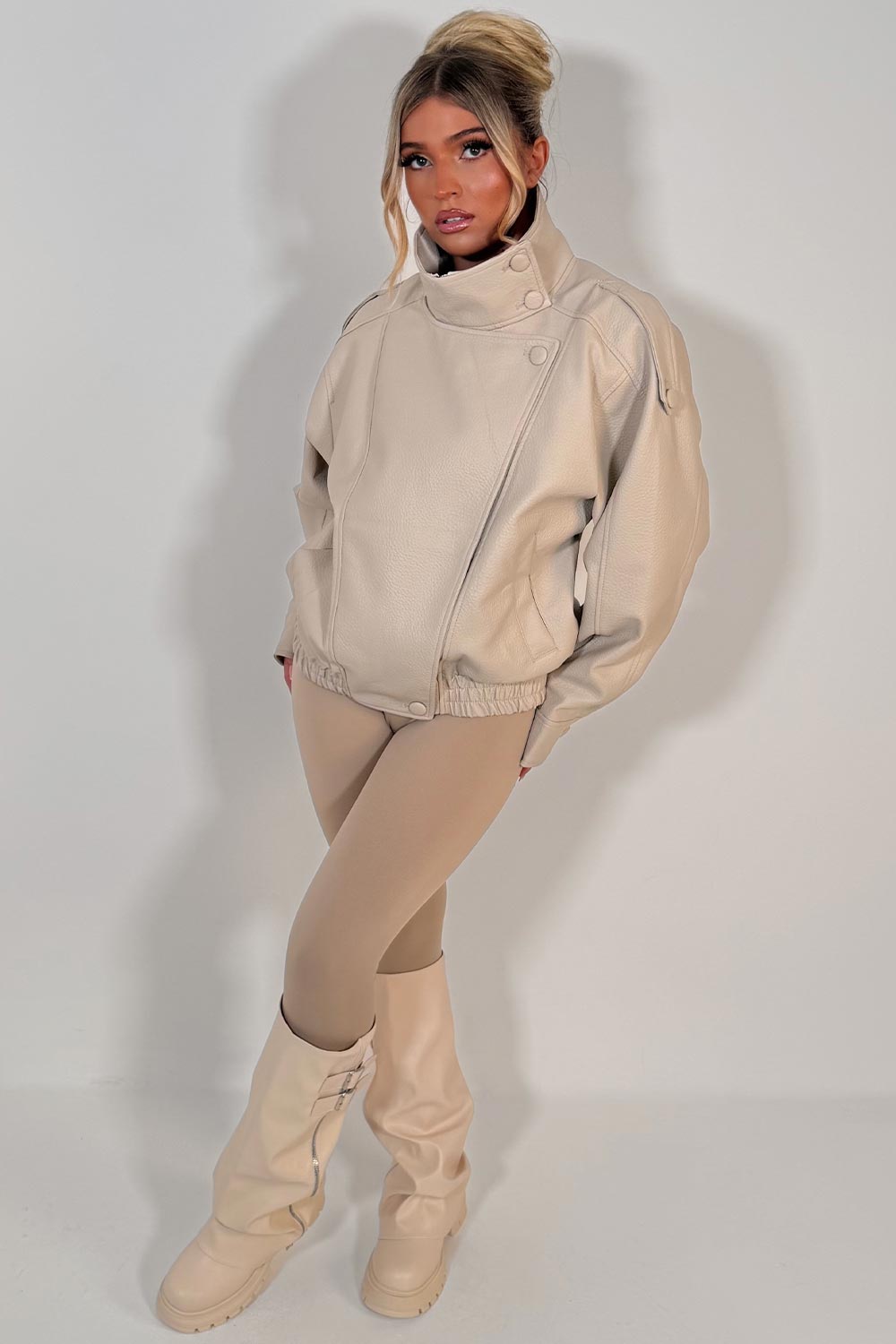 womens zara faux leather jacket uk styledup
