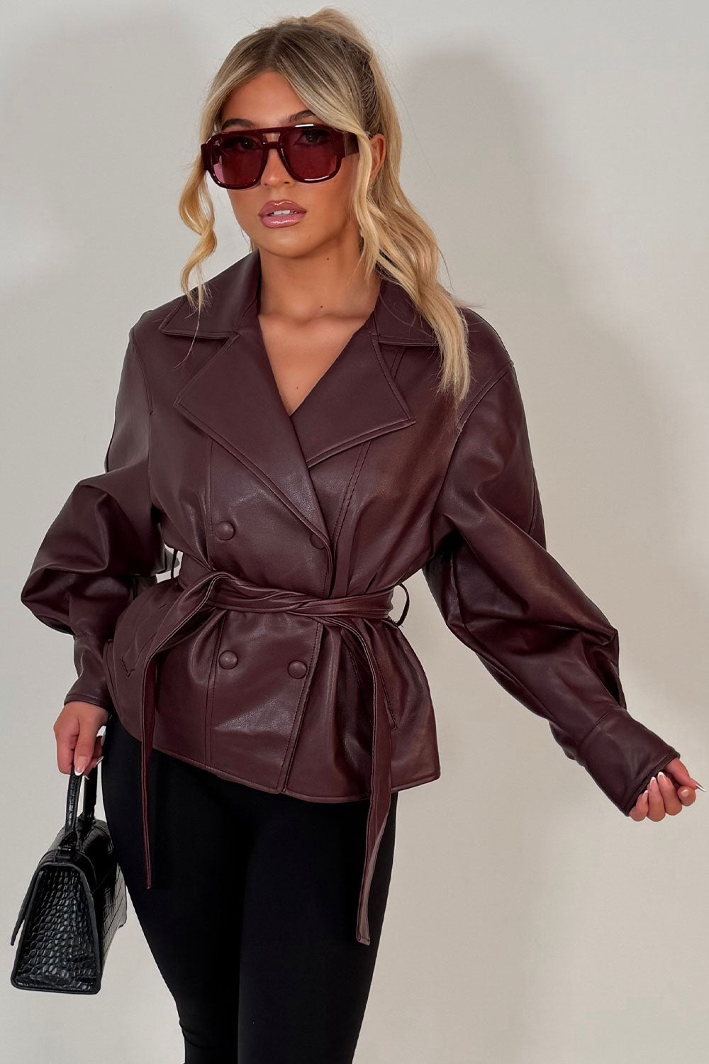 womens faux leather winter jacket zara uk