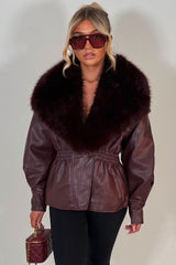 zara womens faux leather faux fur jacket uk sale