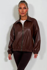 zara faux leather bomber jacket womens uk