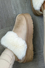 womens ugg tazz platform slippers with faux fur trim