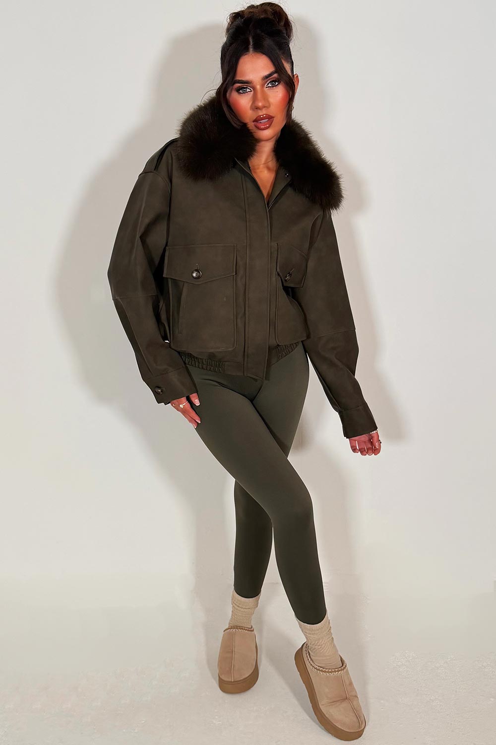 womens faux suede faux fur collar jacket zara uk sale 