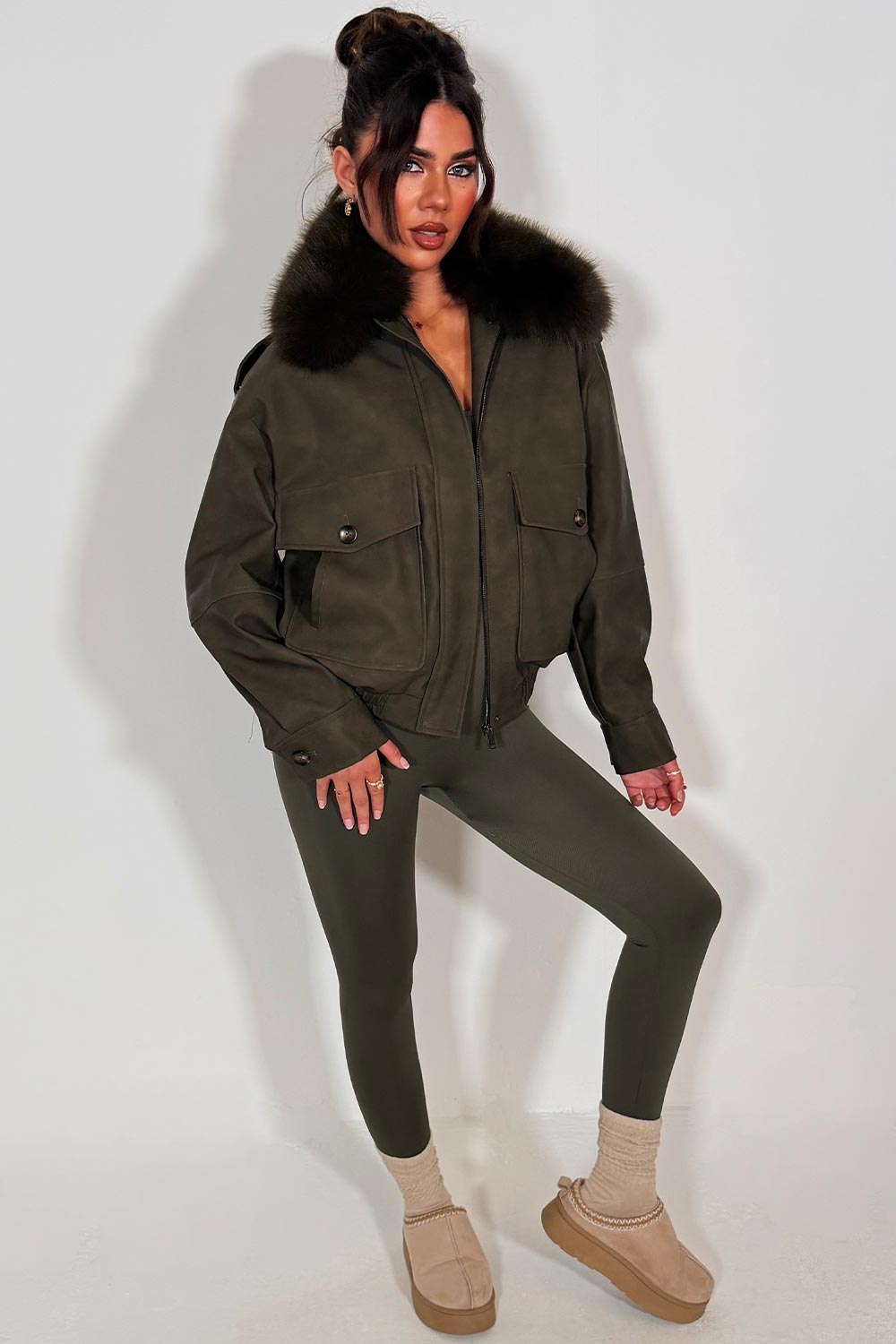 faux fur collar faux suede jacket zara womens uk sale styledup 