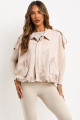 womens suede gilet cropped 