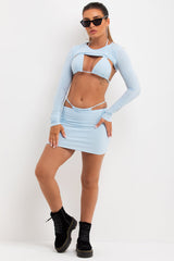 mini skirt crop top and bikini set festival rave outfit