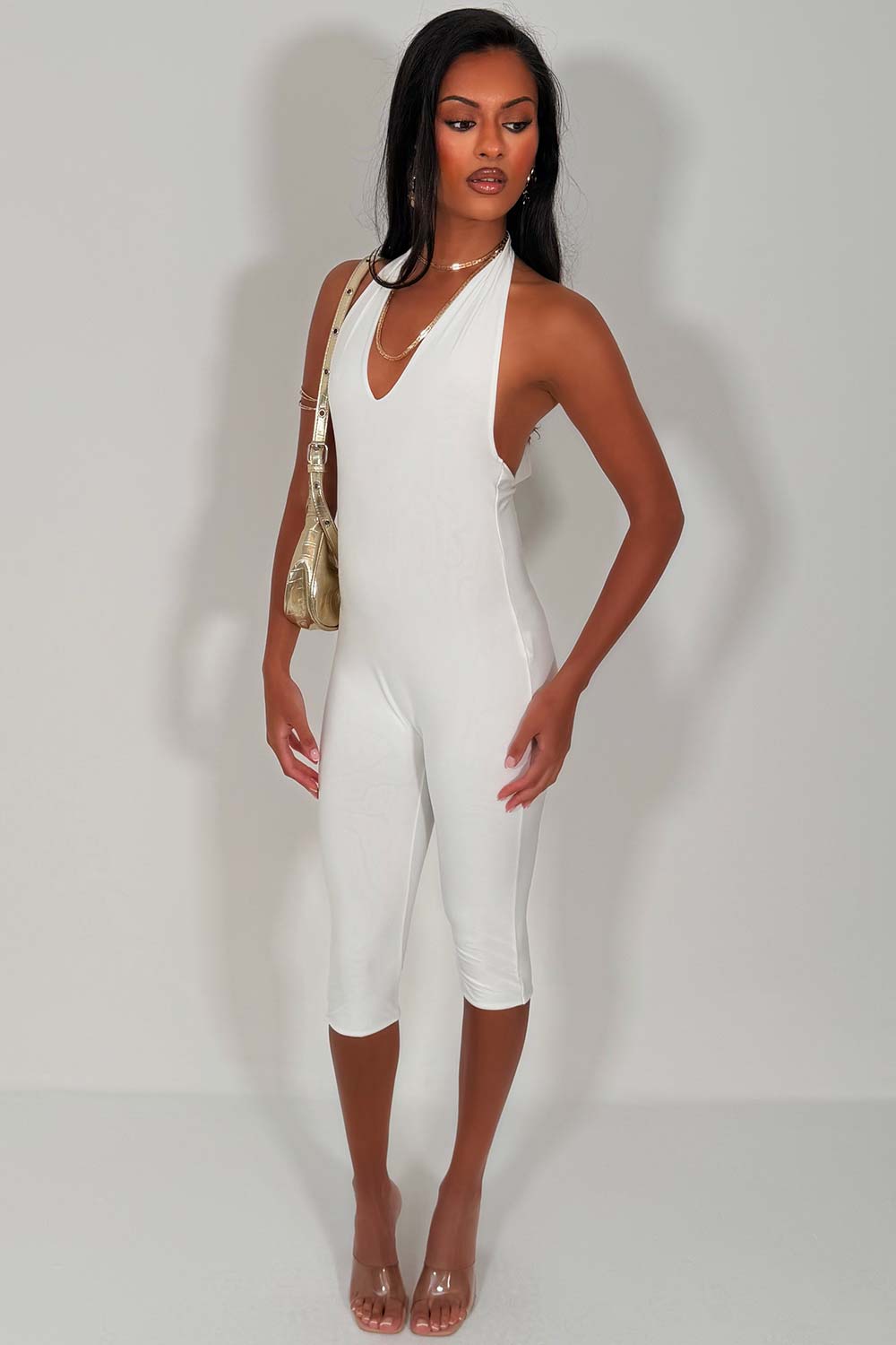backless capri jumpsuit holiday festival outfit styledup