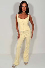 womens button up top and trousers two piece co ord set styledup airport outfit zara uk