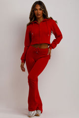 bell bottom flared tracksuit oatmeal styledup fashion
