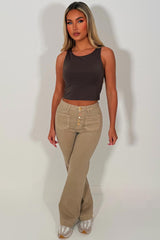 high waist wide leg jeans with front patch pockets 5 buttons zara womens denim styledup uk 