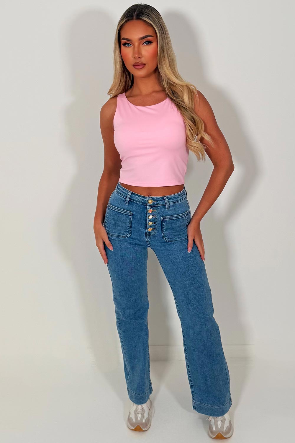 front pocket high waist wide leg jeans zara womens styledup fashion