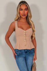 going out top with gold buttons day to night occasion outfit for womens zara uk sale styledup