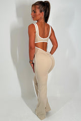 booty lifting jumpsuit with flared legs