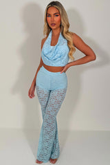 lace flared leg trousers for womens festival outfit styledup