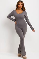 scrunch bum booty lifting jumpsuit with long sleeves styledup