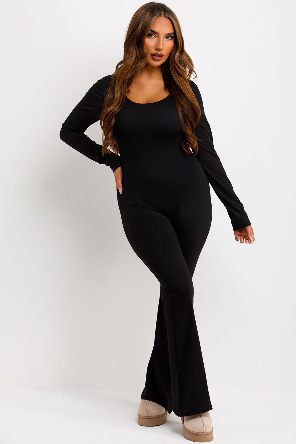 booty lifting long sleeve jumpsuit 