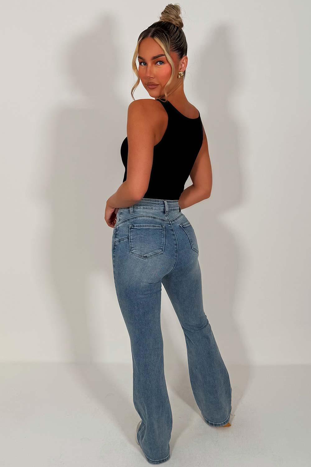 flared jeans boot cut low rise stretch denim zara womens
