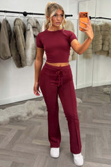 womens trousers and crop top two piece lounge set tracksuit for everyday use styledup uk