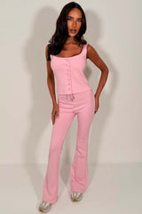 womens zara button up top and trousers two piece co ord set styledup