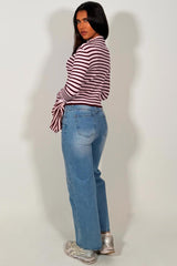 zara womens ribbed striped turtle neck top styledup 